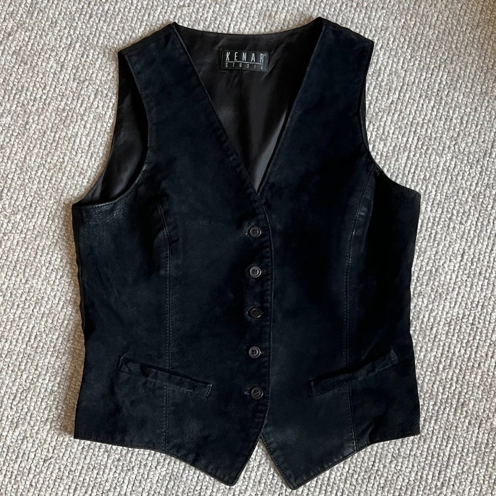 Vest Black Suede by Kenar Studio